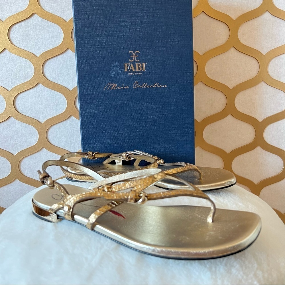 FABI  gold flat sandals size 36 new